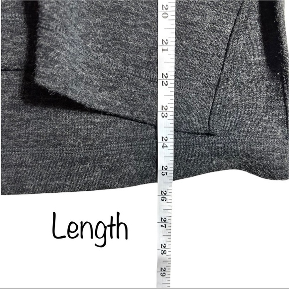 Madewell Slate Charcoal Gray Knit Popover Deep Plunging V-Neck Sweater Size M - Picture 16 of 17